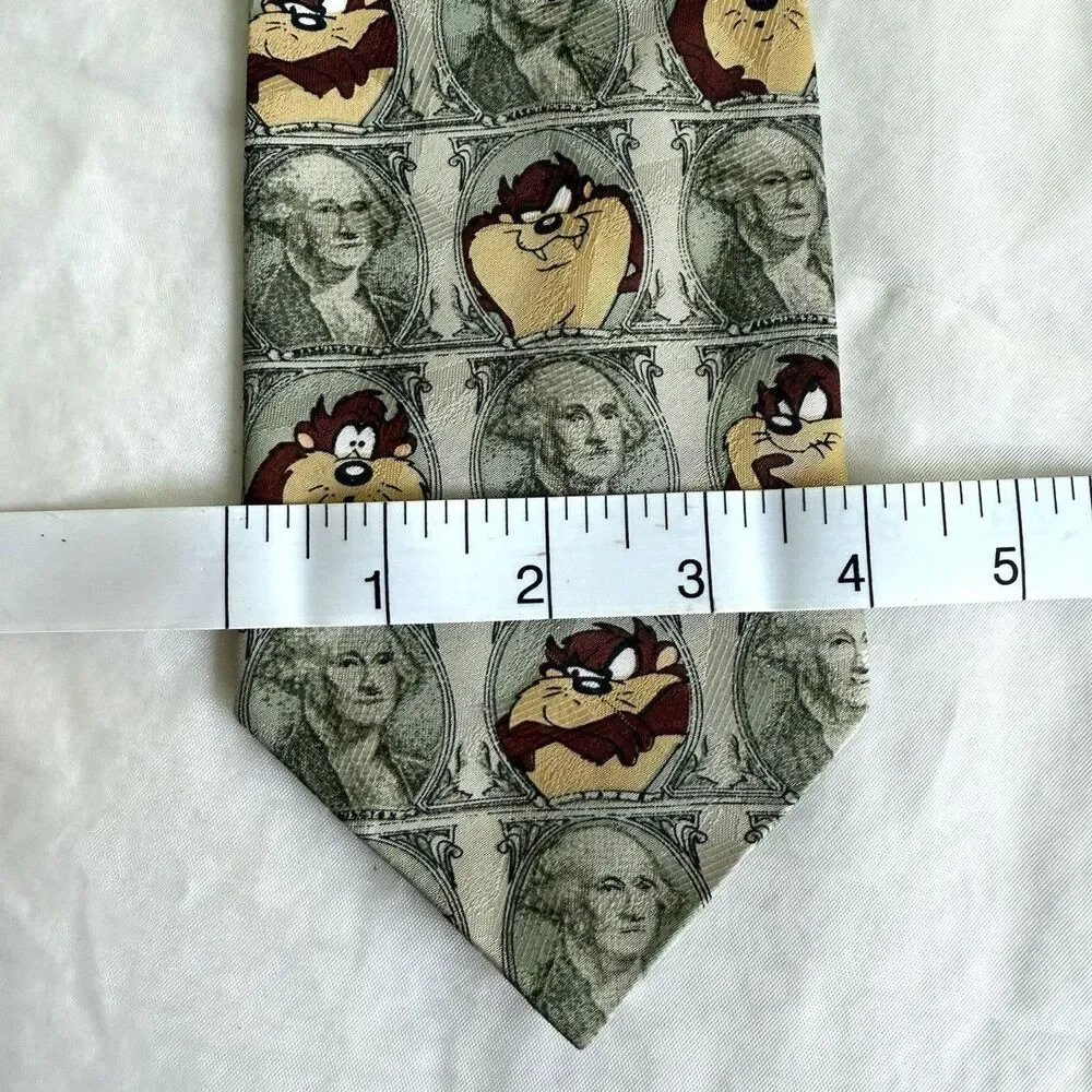 Tasmanian Devil Neck Tie Vintage Looney Tunes Mania Money Tazz George Washington